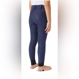 Horze Kids' Denim Full Seat Breeches - Dark Denim Blue